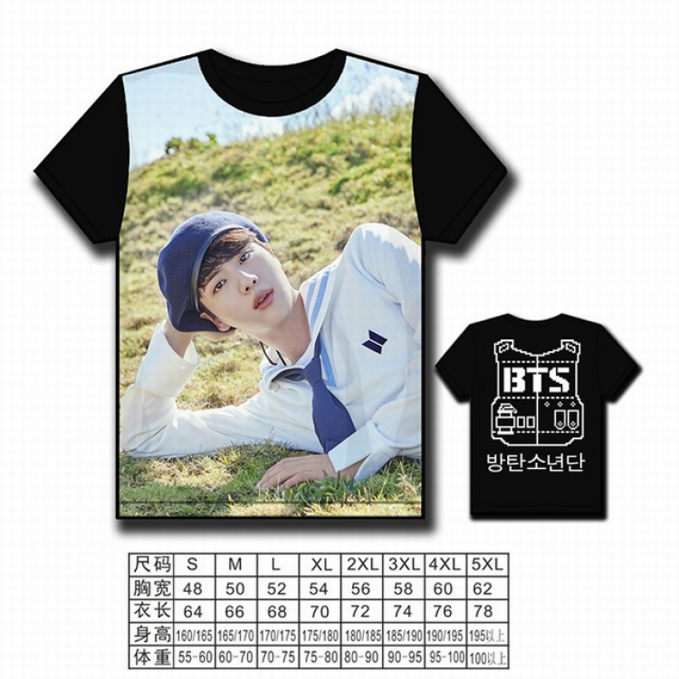 BTS Korean star full color printed short-sleeved T-shirt S M L XL 2XL 3XL 4XL 5XL