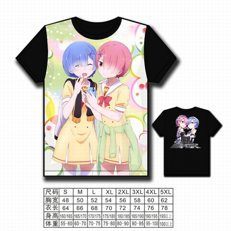 Re:Zero kara Hajimeru Isekai Seikatsu Full color printed short-sleeved T-shirt S M L XL 2XL 3XL 4XL 5XL