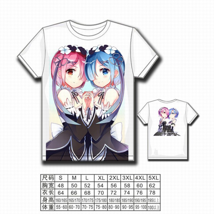 Re:Zero kara Hajimeru Isekai Seikatsu Full color printed short-sleeved T-shirt S M L XL 2XL 3XL 4XL 5XL
