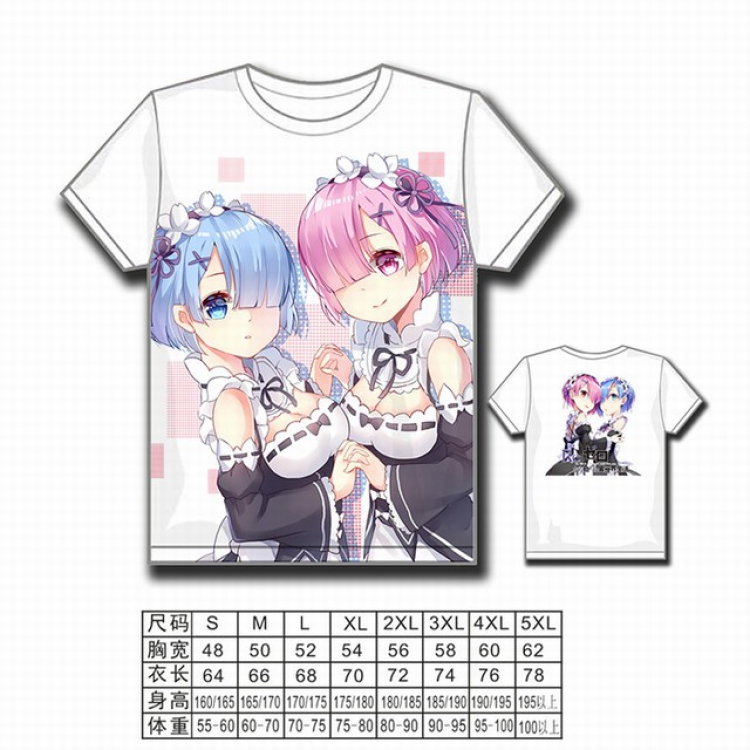 Re:Zero kara Hajimeru Isekai Seikatsu Full color printed short-sleeved T-shirt S M L XL 2XL 3XL 4XL 5XL