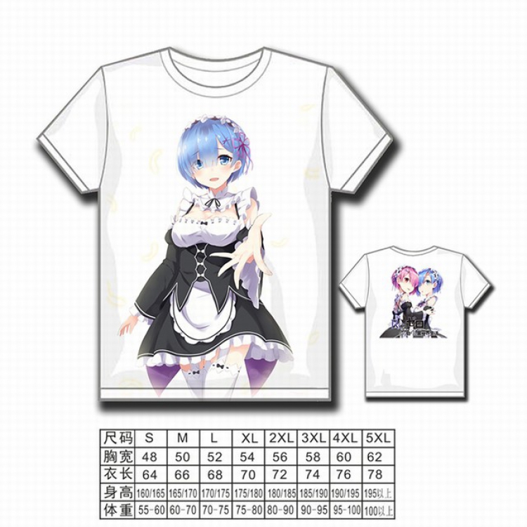Re:Zero kara Hajimeru Isekai Seikatsu Full color printed short-sleeved T-shirt S M L XL 2XL 3XL 4XL 5XL