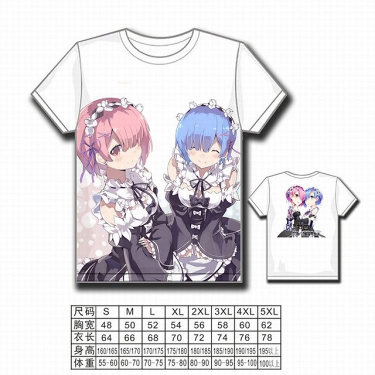 Re:Zero kara Hajimeru Isekai Seikatsu Full color printed short-sleeved T-shirt S M L XL 2XL 3XL 4XL 5XL