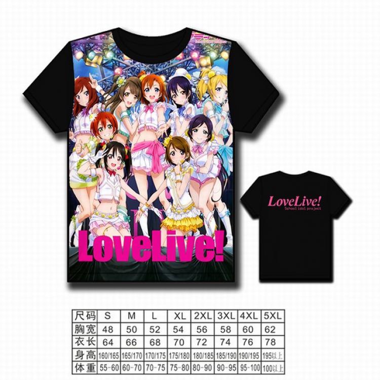 LoveLive! Full color printed short-sleeved T-shirt S M L XL 2XL 3XL 4XL 5XL