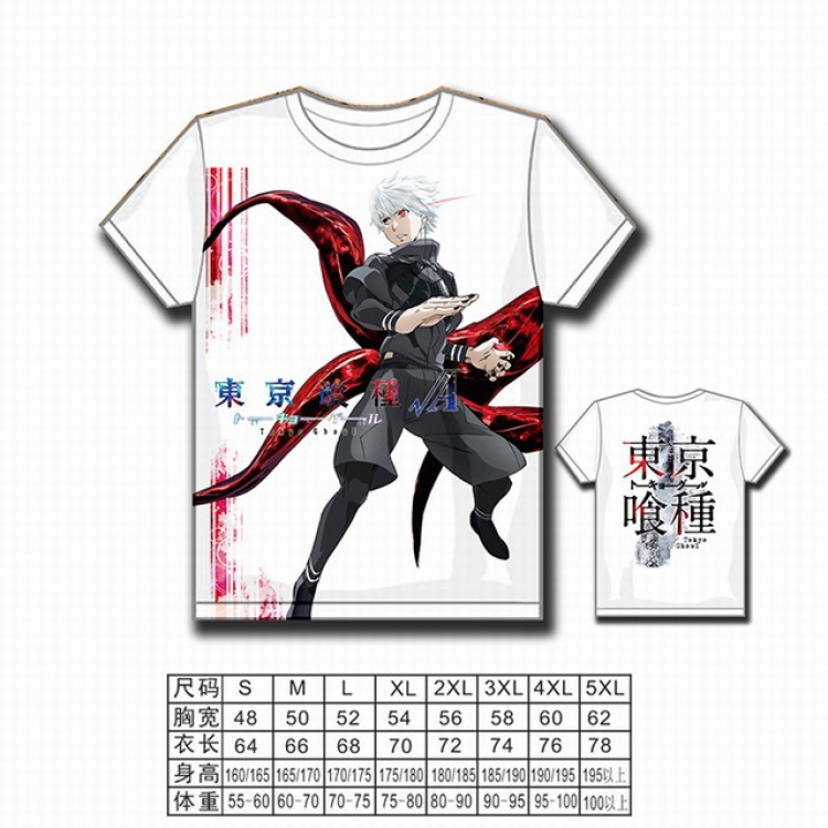 Tokyo Ghoul Full color printed short-sleeved T-shirt S M L XL 2XL 3XL 4XL 5XL NO FILLING