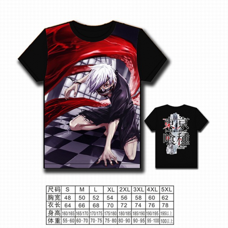 Tokyo Ghoul Full color printed short-sleeved T-shirt S M L XL 2XL 3XL 4XL 5XL NO FILLING