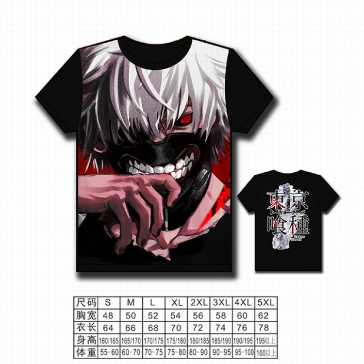 Tokyo Ghoul Full color printed short-sleeved T-shirt S M L XL 2XL 3XL 4XL 5XL NO FILLING