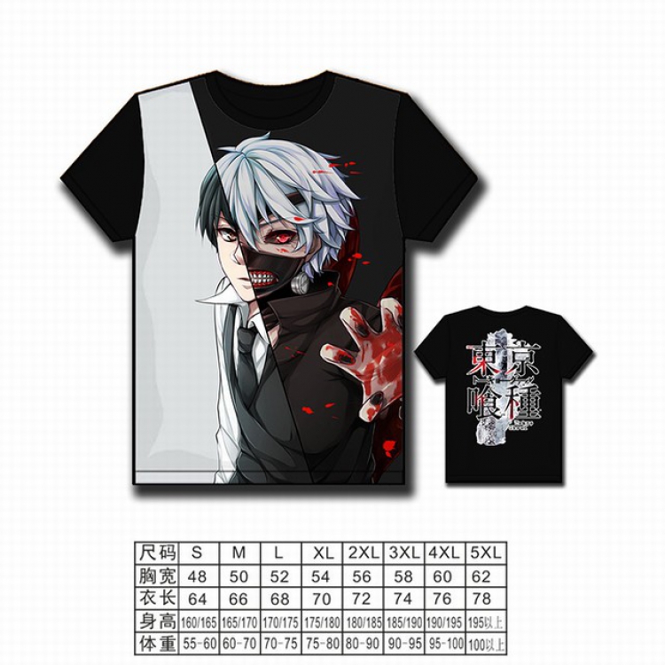 Tokyo Ghoul Full color printed short-sleeved T-shirt S M L XL 2XL 3XL 4XL 5XL NO FILLING