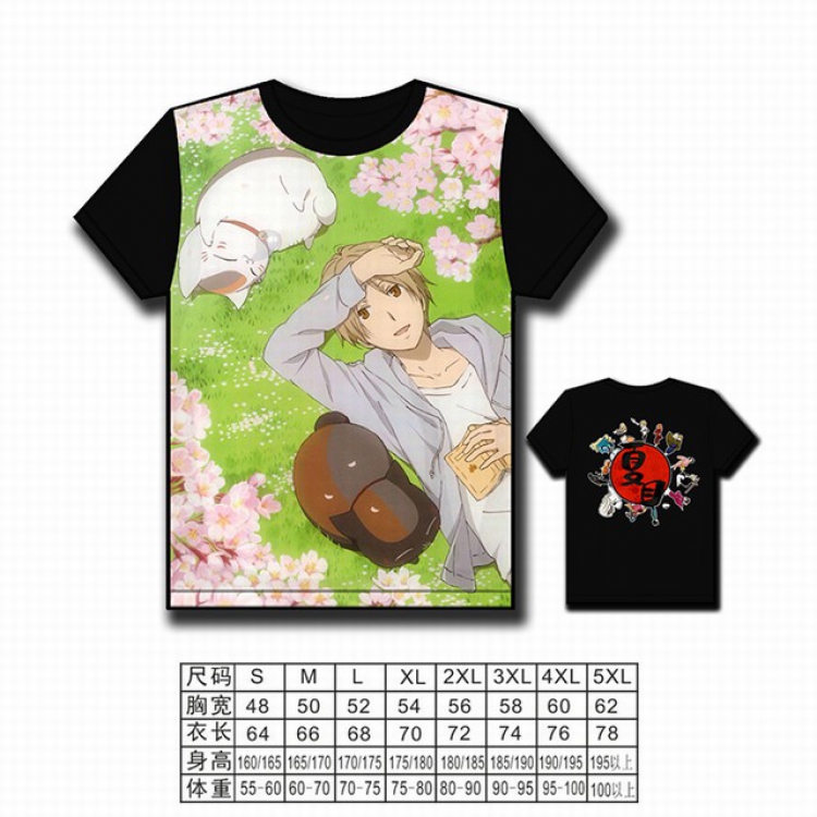 Natsume_Yuujintyou Full color printed short-sleeved T-shirt S M L XL 2XL 3XL 4XL 5XL NO FILLING