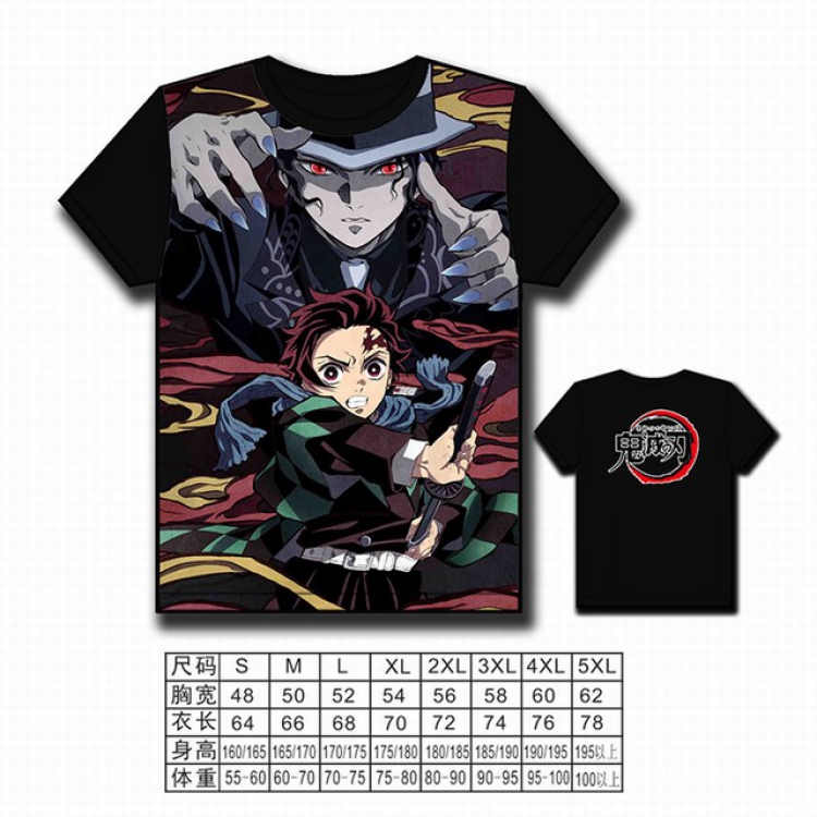 Demon Slayer Kimets Full color printed short-sleeved T-shirt S M L XL 2XL 3XL 4XL 5XL