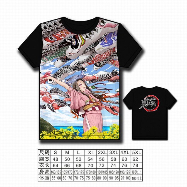 Demon Slayer Kimets Full color printed short-sleeved T-shirt S M L XL 2XL 3XL 4XL 5XL