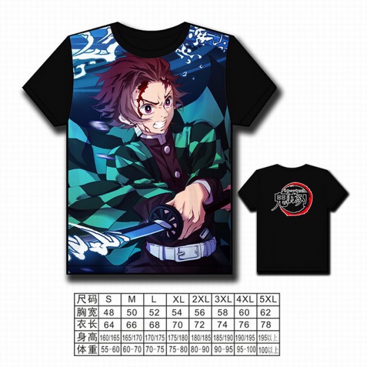 Demon Slayer Kimets Full color printed short-sleeved T-shirt S M L XL 2XL 3XL 4XL 5XL