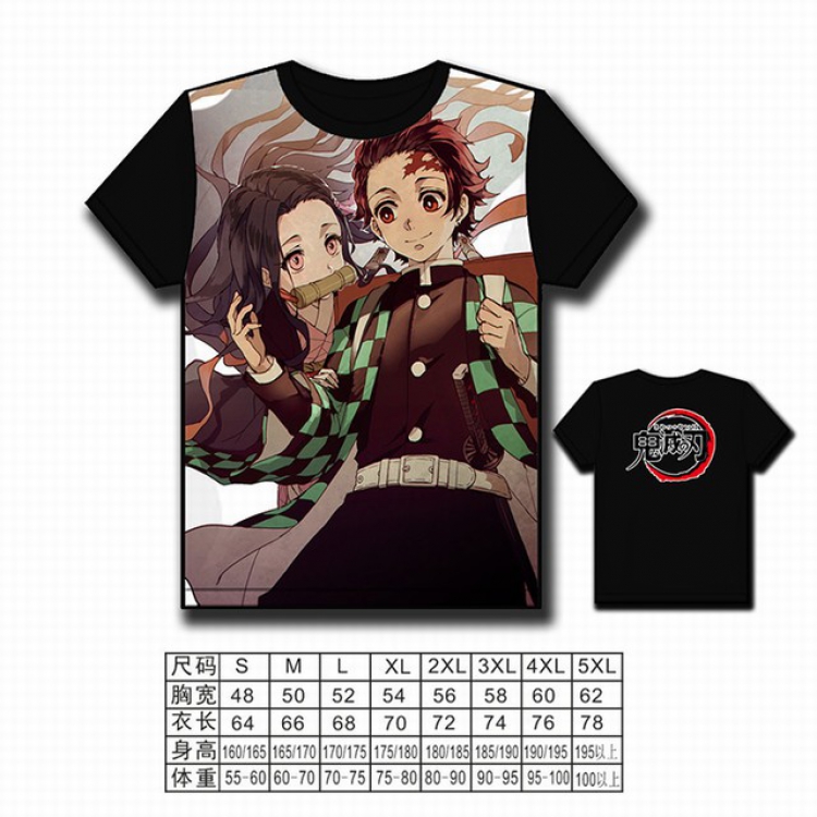 Demon Slayer Kimets Full color printed short-sleeved T-shirt S M L XL 2XL 3XL 4XL 5XL