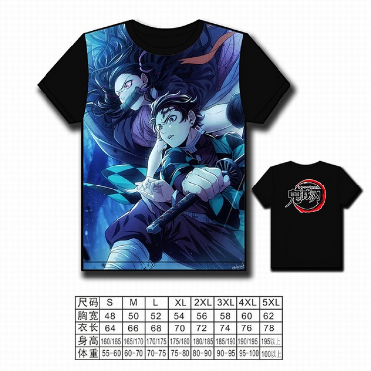 Demon Slayer Kimets Full color printed short-sleeved T-shirt S M L XL 2XL 3XL 4XL 5XL