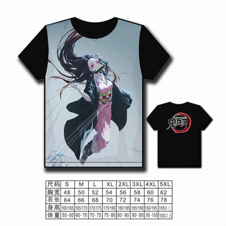 Demon Slayer Kimets Full color printed short-sleeved T-shirt S M L XL 2XL 3XL 4XL 5XL