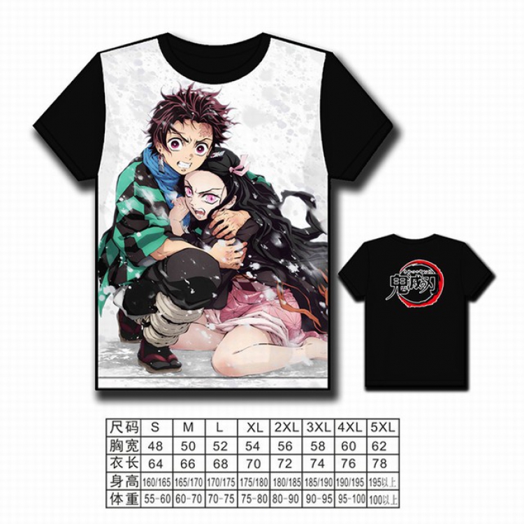 Demon Slayer Kimets Full color printed short-sleeved T-shirt S M L XL 2XL 3XL 4XL 5XL