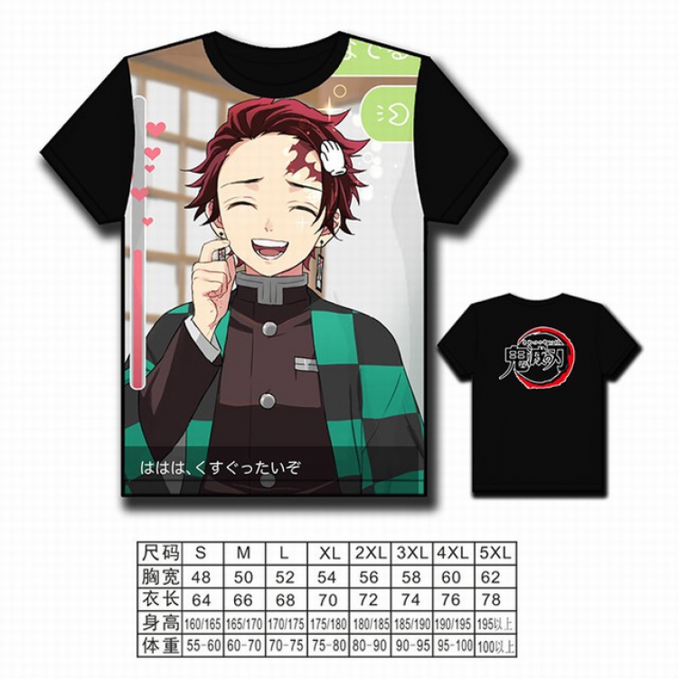 Demon Slayer Kimets Full color printed short-sleeved T-shirt S M L XL 2XL 3XL 4XL 5XL