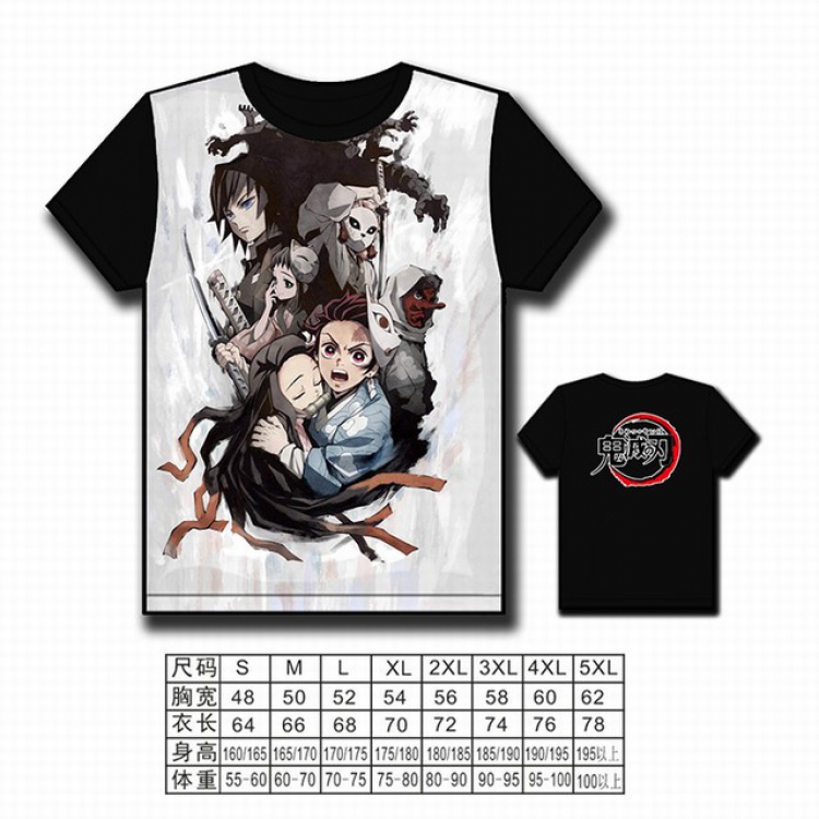 Demon Slayer Kimets Full color printed short-sleeved T-shirt S M L XL 2XL 3XL 4XL 5XL