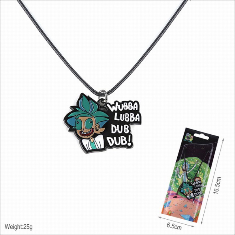  Rick and Morty Necklace pendant 16.5X6.5CM 25G a set price for 5 pcs 
