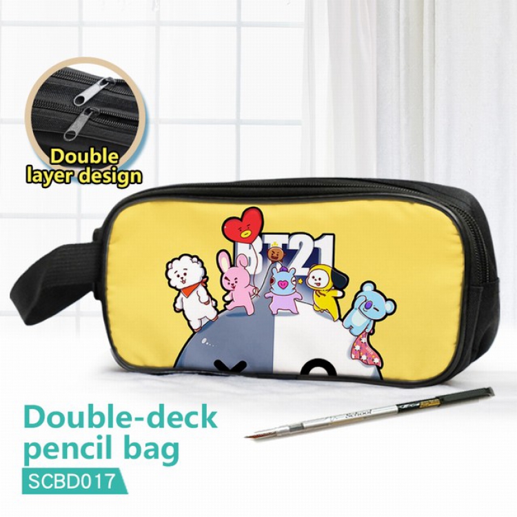 SCBD017-BTS Double waterproof pencil case 25X7X12CM