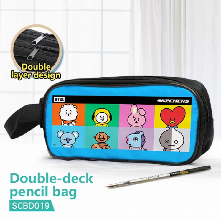 SCBD019-BTS Double waterproof pencil case 25X7X12CM