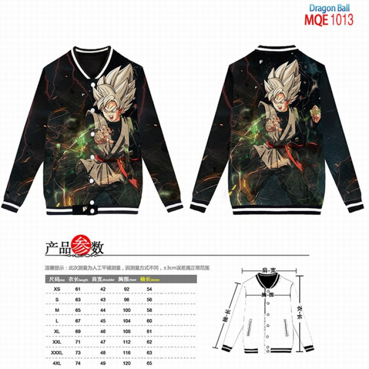 Dragon Ball Full color round neck baseball uniform coat XS-S-M-L-XL-XXL-XXXL-XXXXL MQE1013