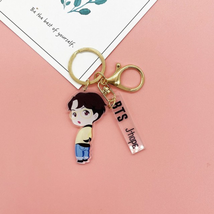 BTS J-hope Cartoon acrylic keychain pendant 5CM 17G a set price for 5 sets