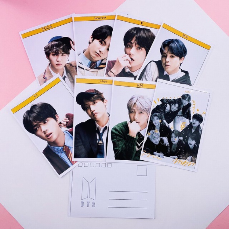 BTS  Postcard photo card 10.5X14.5CM 38G a set price for 5 pcs