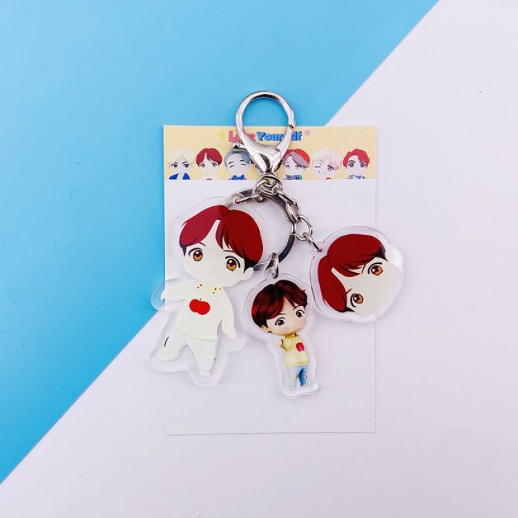 BTS SUGA Cartoon keychain pendant  three-piece set 7.5X11XCM 25G a set price for 5 sets