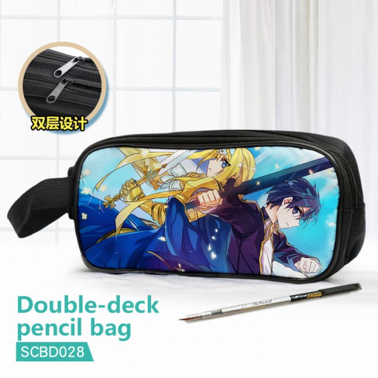 Sword Art Online Double waterproof pencil case 25X7X12CM-SCBD028