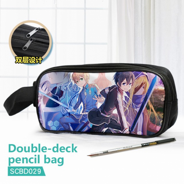 Sword Art Online Double waterproof pencil case 25X7X12CM-SCBD029