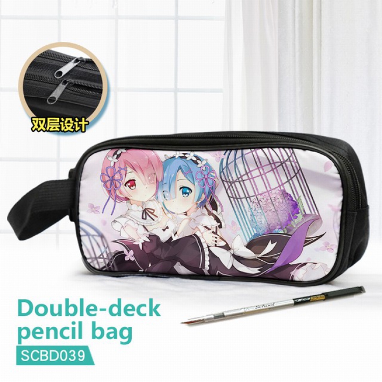 Re:Zero kara Hajimeru Isekai Seikatsu Double waterproof pencil case 25X7X12CM-SCBD039