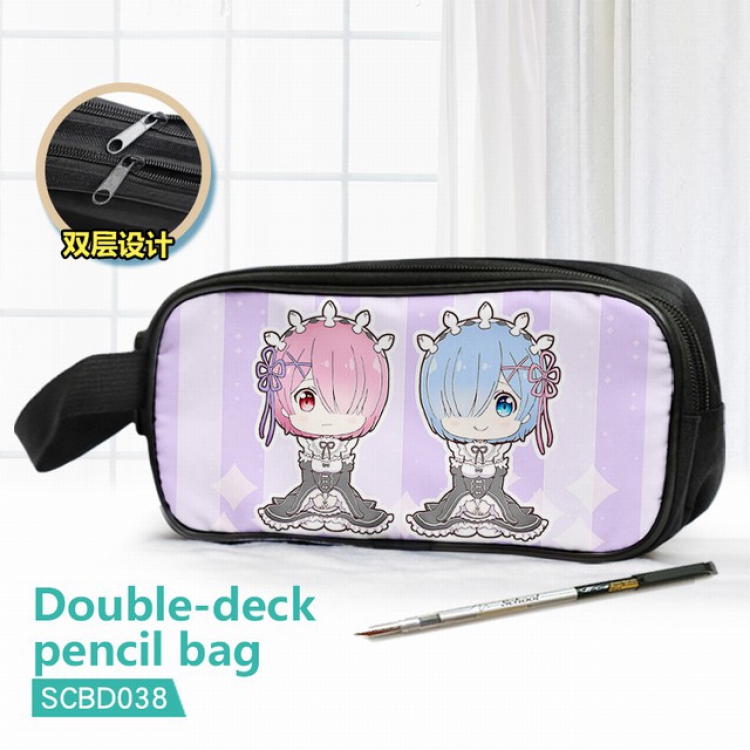 Re:Zero kara Hajimeru Isekai Seikatsu Double waterproof pencil case 25X7X12CM-SCBD038