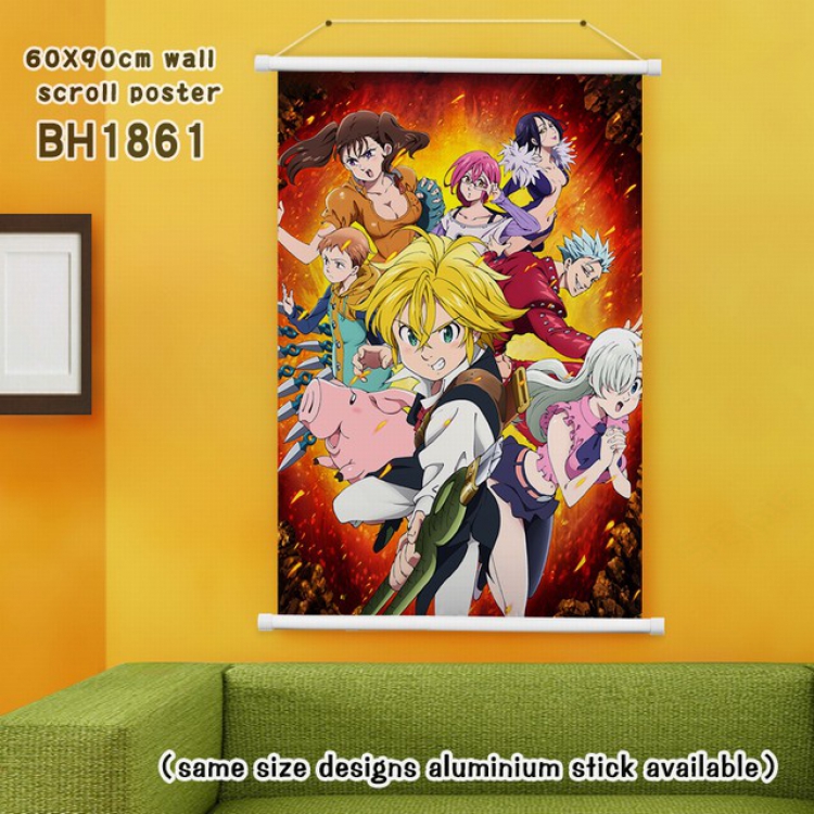 The Seven Deadly Sin White Plastic rod Cloth painting Wall Scroll 60X90CM BH1861