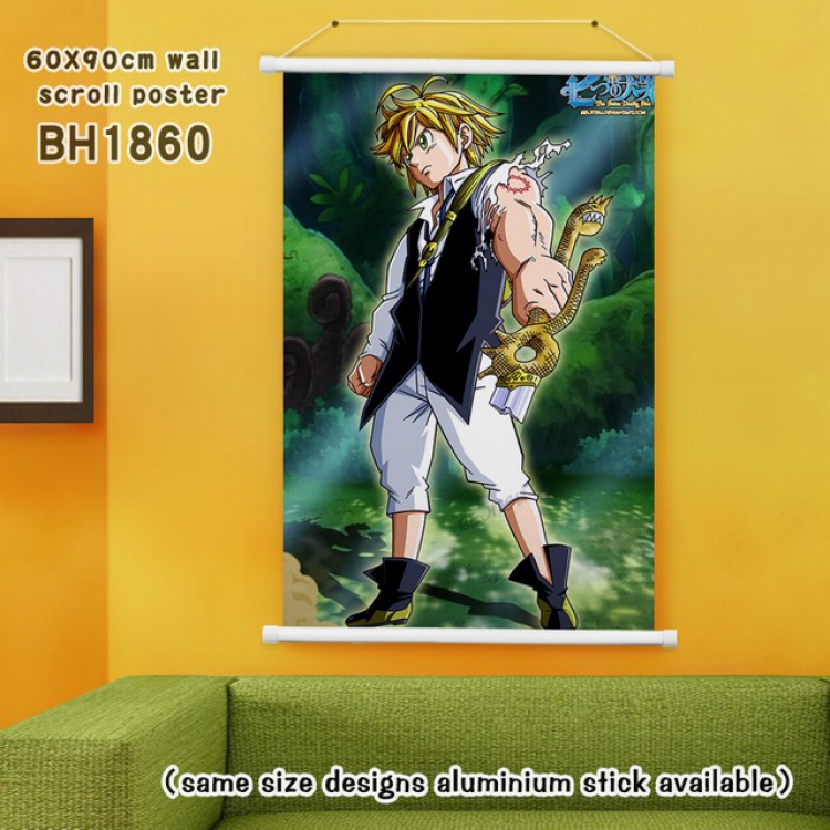 The Seven Deadly Sin White Plastic rod Cloth painting Wall Scroll 60X90CM BH1860