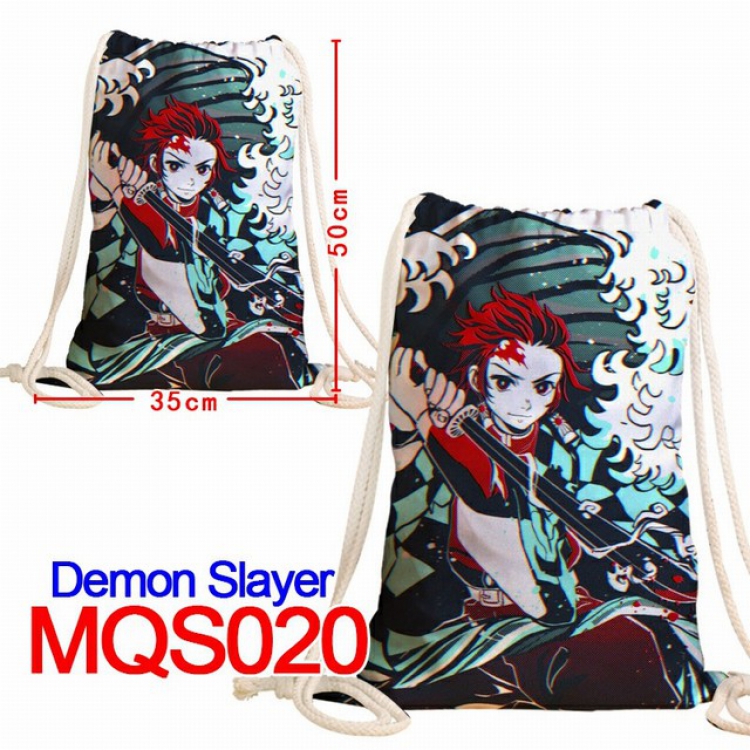 Demon Slayer Kimets Double-sided Full color Handbag Pocket 35X50CM MQS020