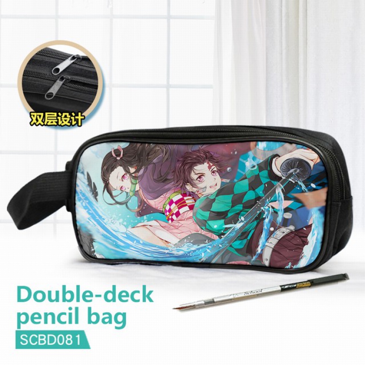Demon Slayer Kimets Double waterproof pencil case 25X7X12CM-SCBD081
