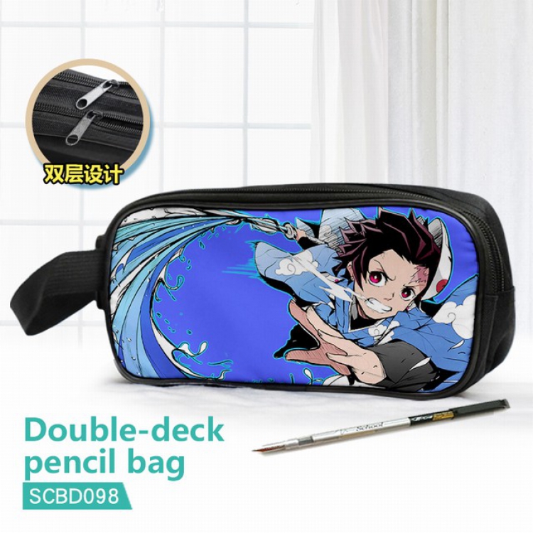 Demon Slayer Kimets Double waterproof pencil case 25X7X12CM-SCBD098