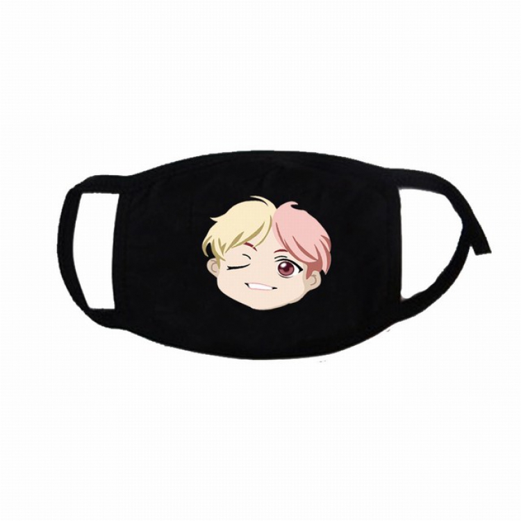 BTS Korean celebrity V Cartoon color printing three-layer cotton masks 4.5X13.5CM 20G a set price for 10 pcs