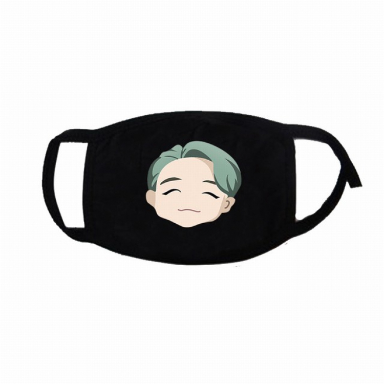 BTS Korean celebrity RM Cartoon color printing three-layer cotton masks 4.5X13.5CM 20G a set price for 10 pcs