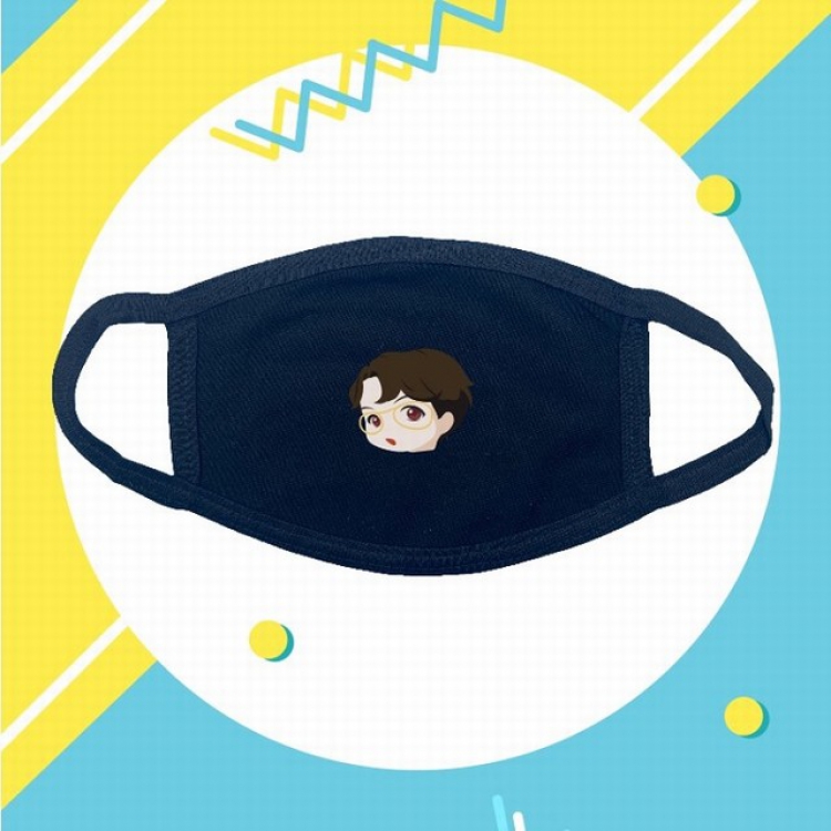 BTS J-hope Cartoon human head dustproof breathable cotton masks a set price for 10 pcs