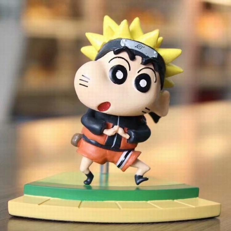 Crayon Shin-chan COS Uzumaki Naruto Boxed Figure Decoration Model 10CM 0.13KG Color box size:12X9X18CM