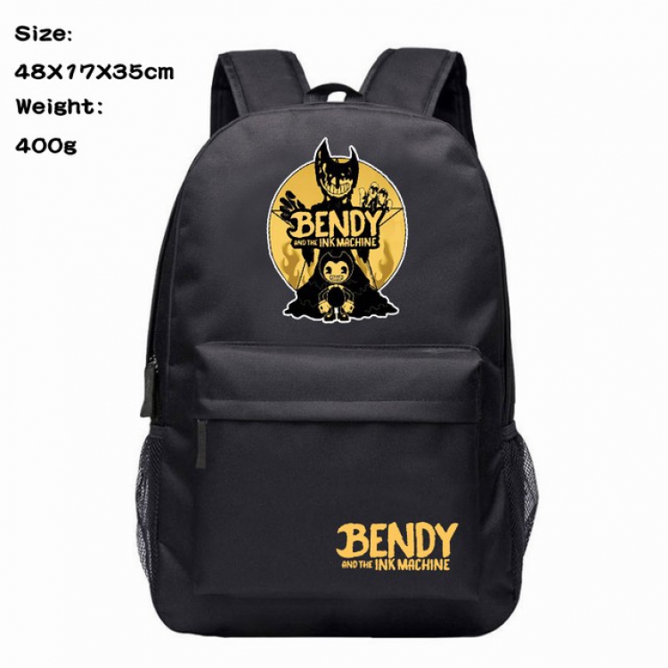 Bendy and ink machin Anime 600D Canvas Backpack Waterproof School Bag 48X17X35CM 400G