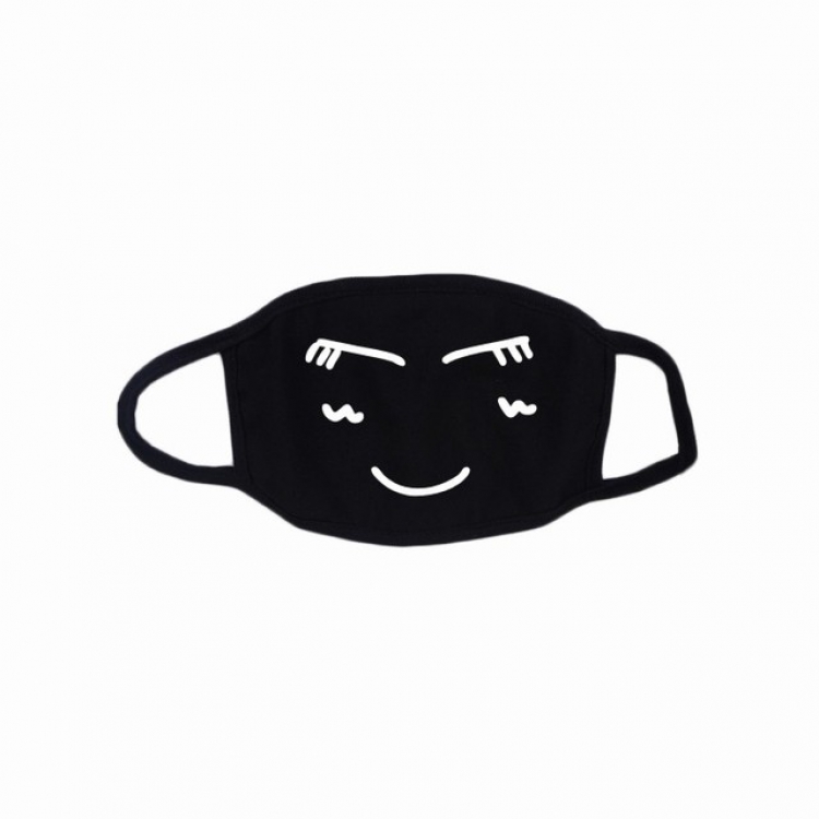 Personality facial expression white printed cotton masks a set price for 10 pcs