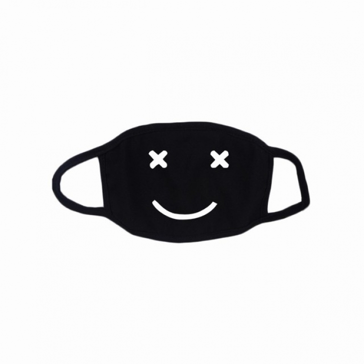 Personality facial expression white printed cotton masks a set price for 10 pcs