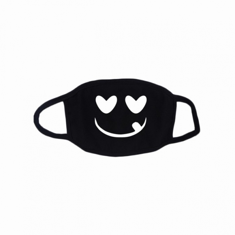 Personality facial expression white printed cotton masks a set price for 10 pcs