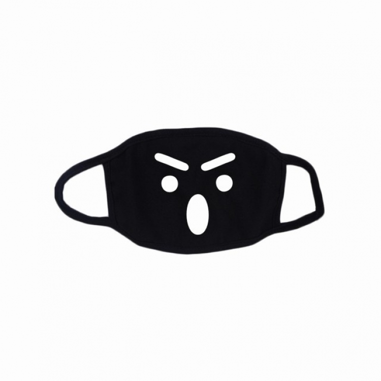 Personality facial expression white printed cotton masks a set price for 10 pcs