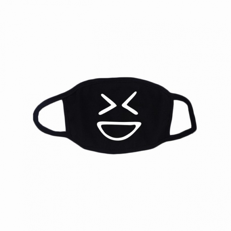 Personality facial expression white printed cotton masks a set price for 10 pcs