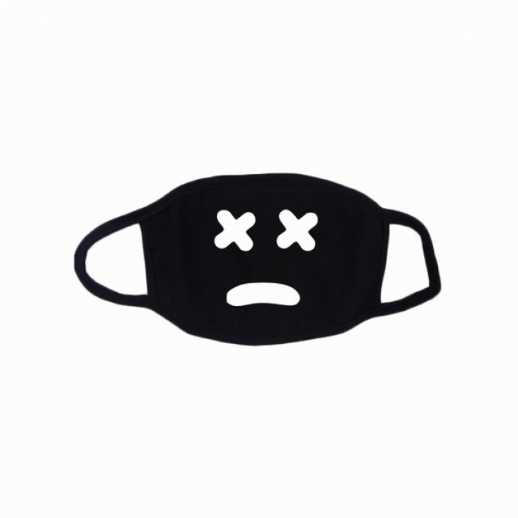 Personality facial expression white printed cotton masks a set price for 10 pcs