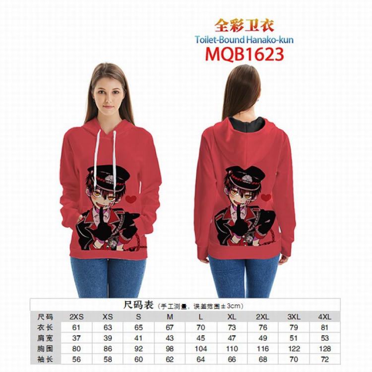 Toilet-Bound Hanako-kun Full color zipper hooded Patch pocket Coat Hoodie 9 sizes from XXS to 4XL MQB1623