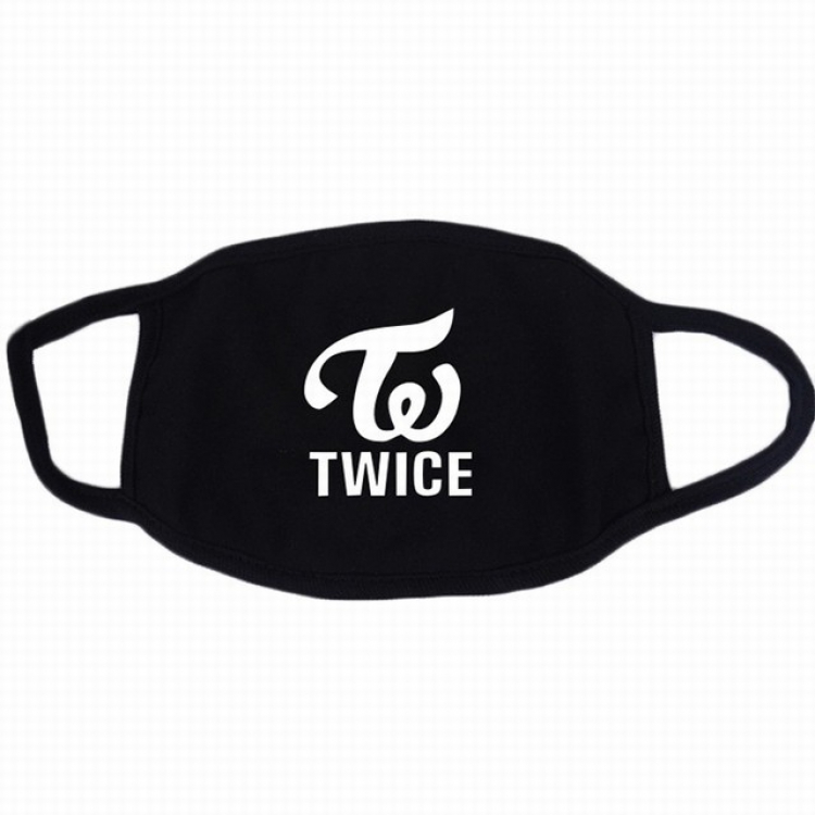TWICE white printed cotton masks a set price for 10 pcs